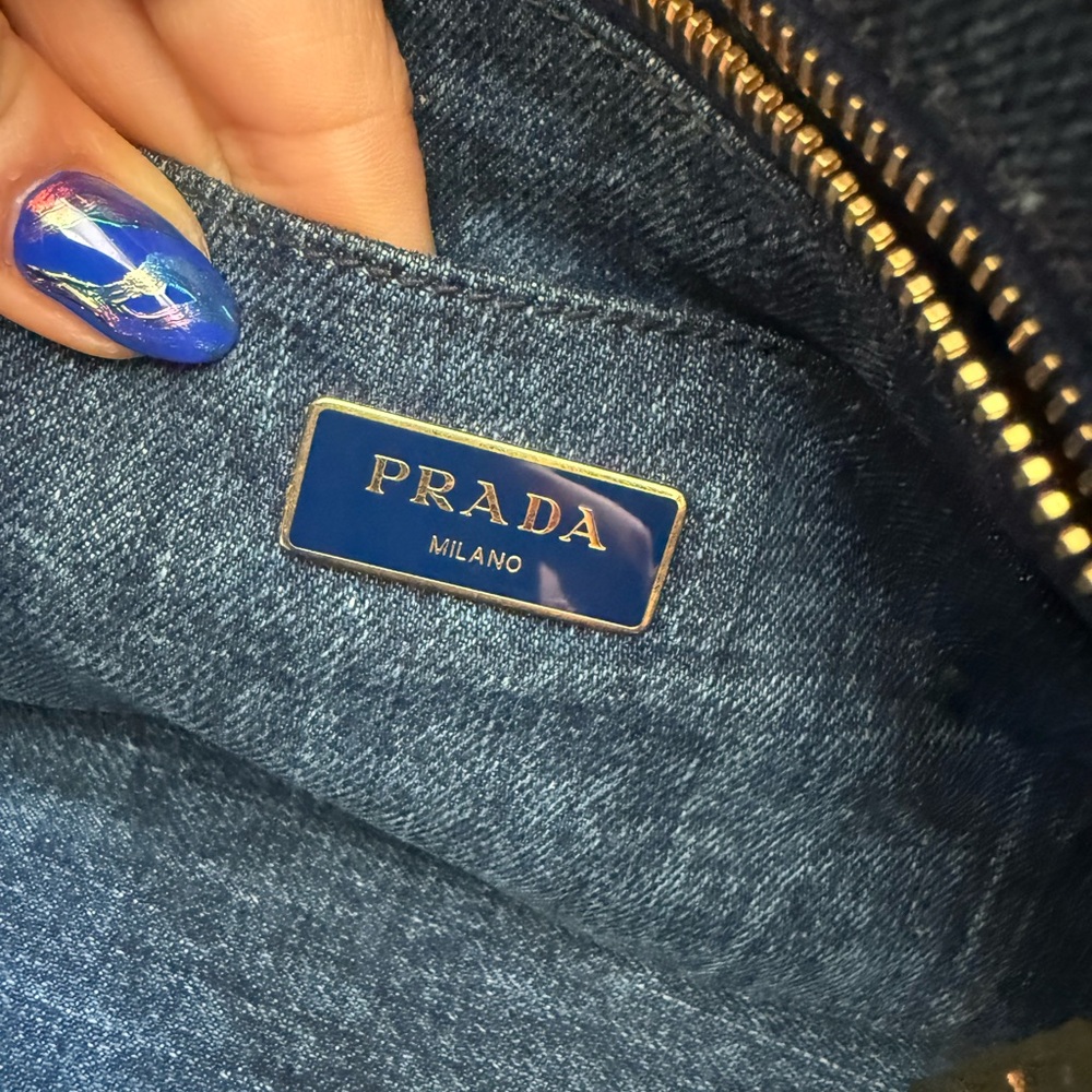 Prada Canapa MM Handbag Denim - Picture 10 of 10